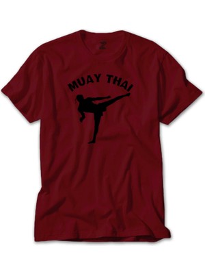 Karate Muay Thai Silhouette Kırmızı Tişört Liyada