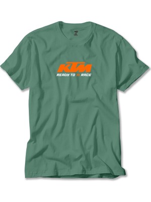 Ktm Ready To Race Text Yeşil Tişört Liyada