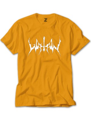 Watain Logo Yazı Sarı Tişört Liyada