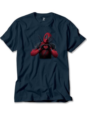 Deadpool Love Lacivert Tişört Liyada