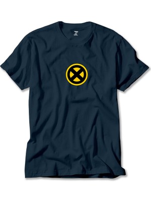 x Men Yellow Logo Lacivert Tişört Liyada
