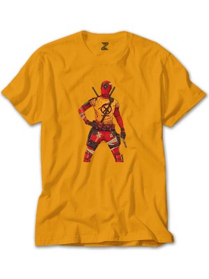 Deadpool x Men Logo Sarı Tişört Liyada