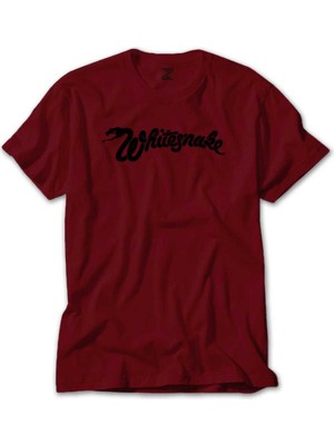 Whitesnake Logo Text Kırmızı Tişört Liyada