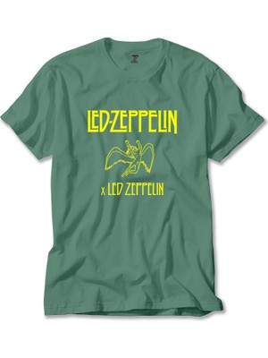LED Zeppelin Angel Yeşil Tişört Liyada