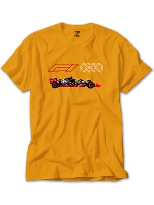 F1 Audi Logo Car Sarı Tişört Liyada