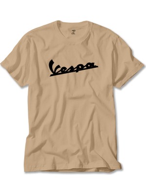 Vespa Logo 2 Krem Tişört Liyada