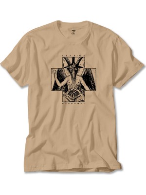 Baphomet Save Me Krem Tişört Liyada