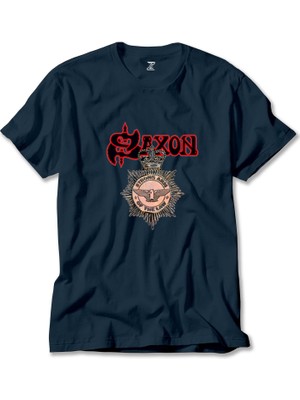 Saxon Strong Arm Of The Law Lacivert Tişört Liyada