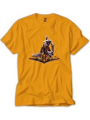 God Of War Kratos Siluet Logo Sarı Tişört Liyada
