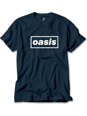 Oasis Text Lacivert Tişört Liyada
