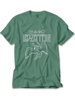 LED Zeppelin Zoso Icarus Yeşil Tişört Liyada