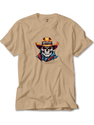 Kovboy Skull Sherif Krem Tişört Liyada