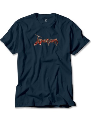 Venom Fire Logo Lacivert Tişört Liyada