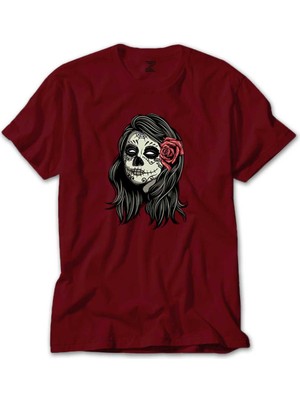 La Calavera Portre Kırmızı Tişört Liyada