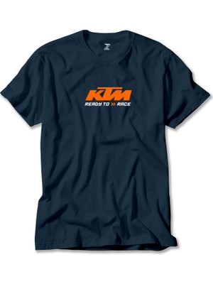 Ktm Ready To Race Text Lacivert Tişört Liyada