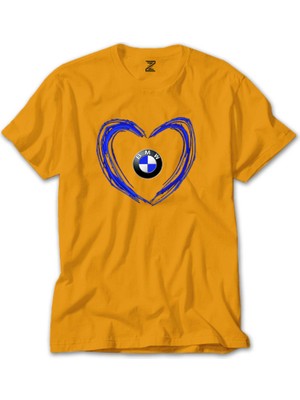 Bmw Heart Logo Sarı Tişört Liyada
