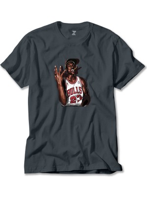 Micheal Jordn Bulls 23 Füme Tişört Liyada