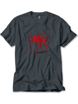 Cattle Decapitation Red Logo Füme Tişört Liyada