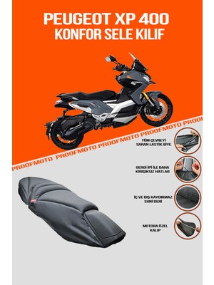 PROOFMOTO PEUGEOT XP 400 GT  Konfor Sele Kılıfı Suni Deri Malzeme ile Kaydırmaz Özellik