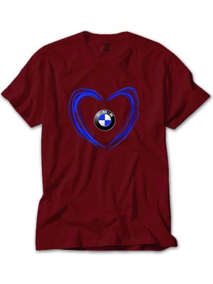 Bmw Heart Logo Kırmızı Tişört Liyada