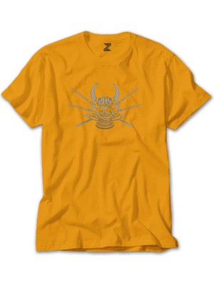 Samurai Skull Sword Sarı Tişört Liyada