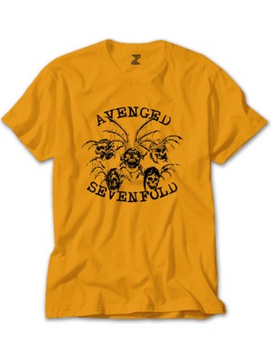 Avenged Sevenfold Smile Skulls Sarı Tişört Liyada