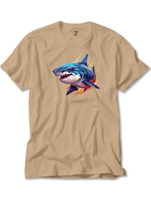 Color Shark Krem Tişört Liyada