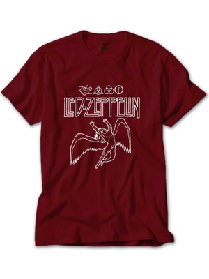 LED Zeppelin Zoso Icarus Kırmızı Tişört Liyada