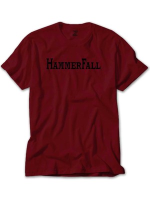 Hammerfall Text Kırmızı Tişört Liyada