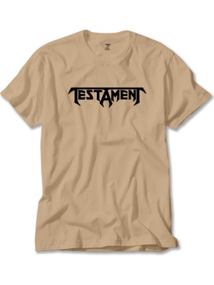 Testament Logo Text Krem Tişört Liyada