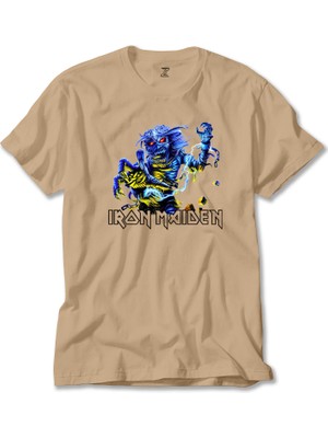 Iron Maiden Sleeve Krem Tişört Liyada