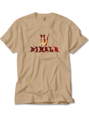 Diablo Iv Logo ve Text Krem Tişört Liyada