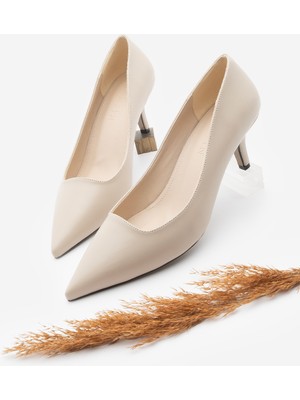 Marjin Kadın Stiletto Sivri Burun Ince Topuklu Ayakkabı Loresta