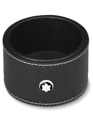 Montblanc Siyah Deri Yuvarlak Masa Tepsi (Küçük) 133162