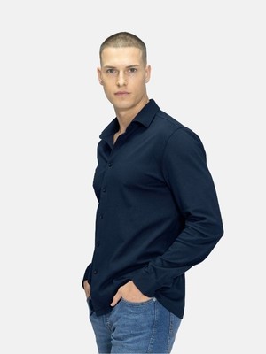 Blinky London Blinky Erkek Merserize Pike Gömlek Dark Blue