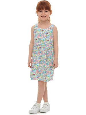 Botanic Garden Kız Çocuk Desenli Kolsuz Elbise
