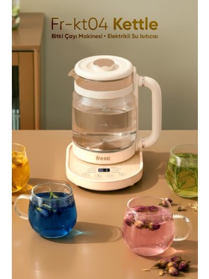 Fressi FR-KT04 1,6l 800W Dijital Göstergeli Elektrikli Cam Su Isıtıcısı Kettle Bitki Çayı Makinesi