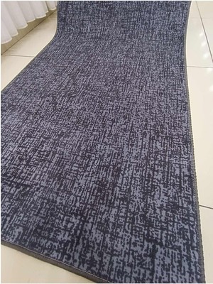 Meta Halı Yıkanabilir Kaymaz Tabanlı Briella Kesme Rulo Halı Yolluk Antrasit