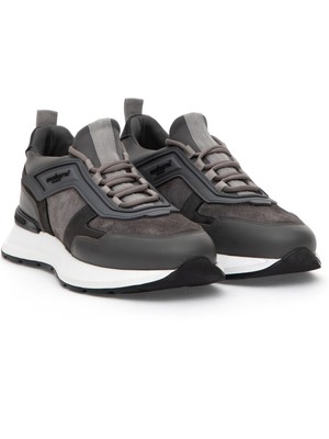 Cacharel Erkek Gri %100 Deri Sneaker Ayakkabı 50315605-VR024