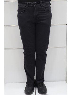 Hacker Fistan Store Erkek Füme Yüksek Bel Rahat Kesim Boru Paça Büyük Beden Jean Pantolon