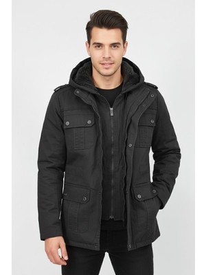 Bigazzi Erkek Spor Kanvas Kapüşonlu Parka 85133 BGL-ST04882