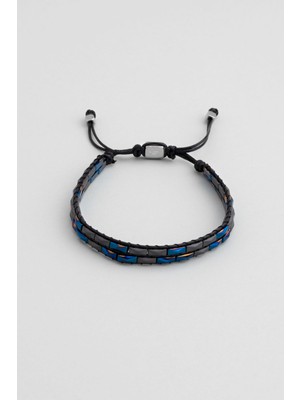 So CHIC Renkli Hematit Taşlı Ayarlanabilir Çelik Erkek Bileklik