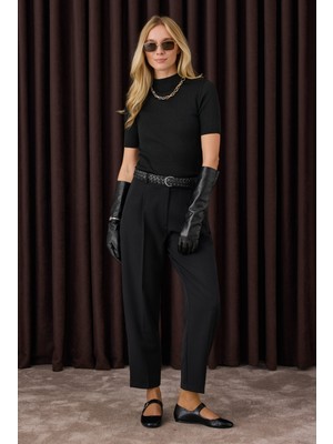 HE-QA Havuç Kesim Pantolon Siyah