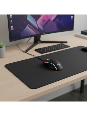 Ttt Kaymaz Alt Tabanlı Siyah Mouse Pad 40x30 cm
