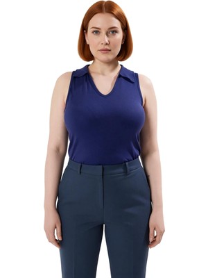 Ersefa Kadın V Yaka Örme Büyük Beden Kolsuz Üst Kaliteli Şık Rahat Modern Zarif Günlük