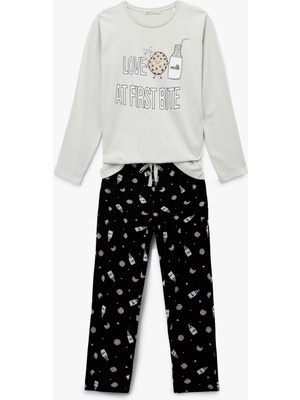 Koton Pamuklu Baskılı Pijama Takımı
