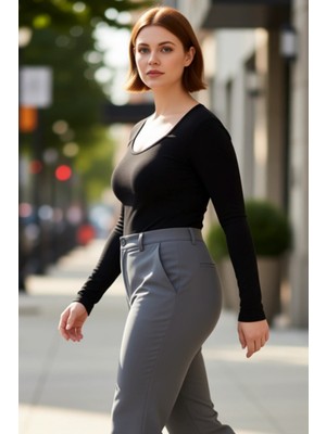 PayBuy Kadın Fitilli Kaşkorse Uzun Kollu Bluz Şıklık ve Konfor Bir Arada Kaliteli Şık Rahat Modern