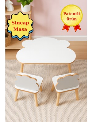 Mesavista Çocuk Aktivite Masası, Etkinlik Masası, Çocuk, Sincap Çalışma Masa- Sandalye Takımı Yaz- Sil Yüzey