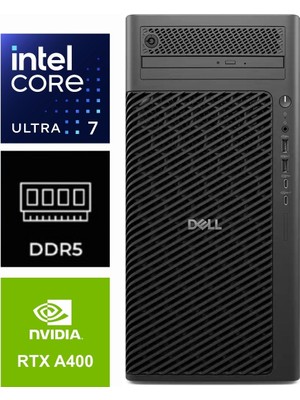 Dell Pro Max Tower T2 Ultra 7 265 FCT2250-K012 96GB 2tb Nvidia Rtx A400 4gb W11PRO Masaüstü Iş Istasyonu