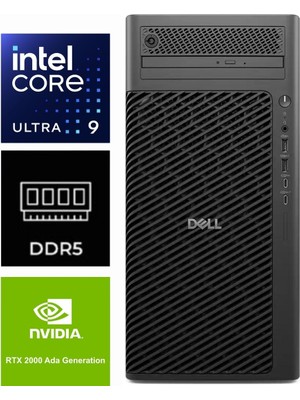 Dell Pro Max Tower T2 Ultra 9 285K FCT2250-K508 128GB 4tb Rtx 2000 Ada 16GB W11PRO Masaüstü Iş Istasyonu